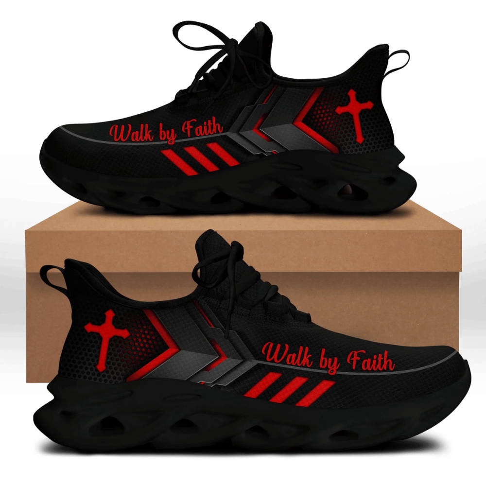 Jesus Walk By Faith Running Sneakers Red Black 3 Max Soul Shoes, Max Soul Sneakers, Max Soul Shoes Jesus Walk By Faith Running Sneakers Red Black 3 Max Soul Shoes, Max Soul Sneakers, Max Soul Shoes