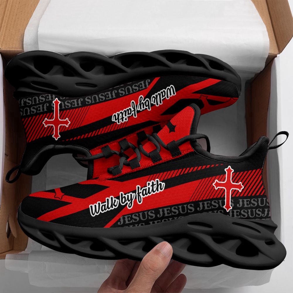 Jesus Walk By Faith Running Sneakers Red Max Soul Shoes, Max Soul Sneakers, Max Soul Shoes Jesus Walk By Faith Running Sneakers Red Max Soul Shoes, Max Soul Sneakers, Max Soul Shoes