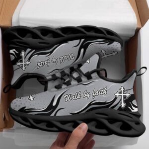 Jesus Walk By Faith Running Sneakers Silver&hellip;