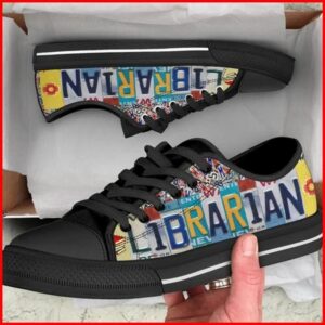 Librarian License Plates Canvas Low Top Shoes,&hellip;