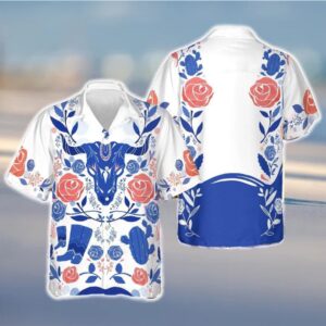 Longhorn Skull Texas Hawaiian Shirt, Texas Hawaii&hellip;