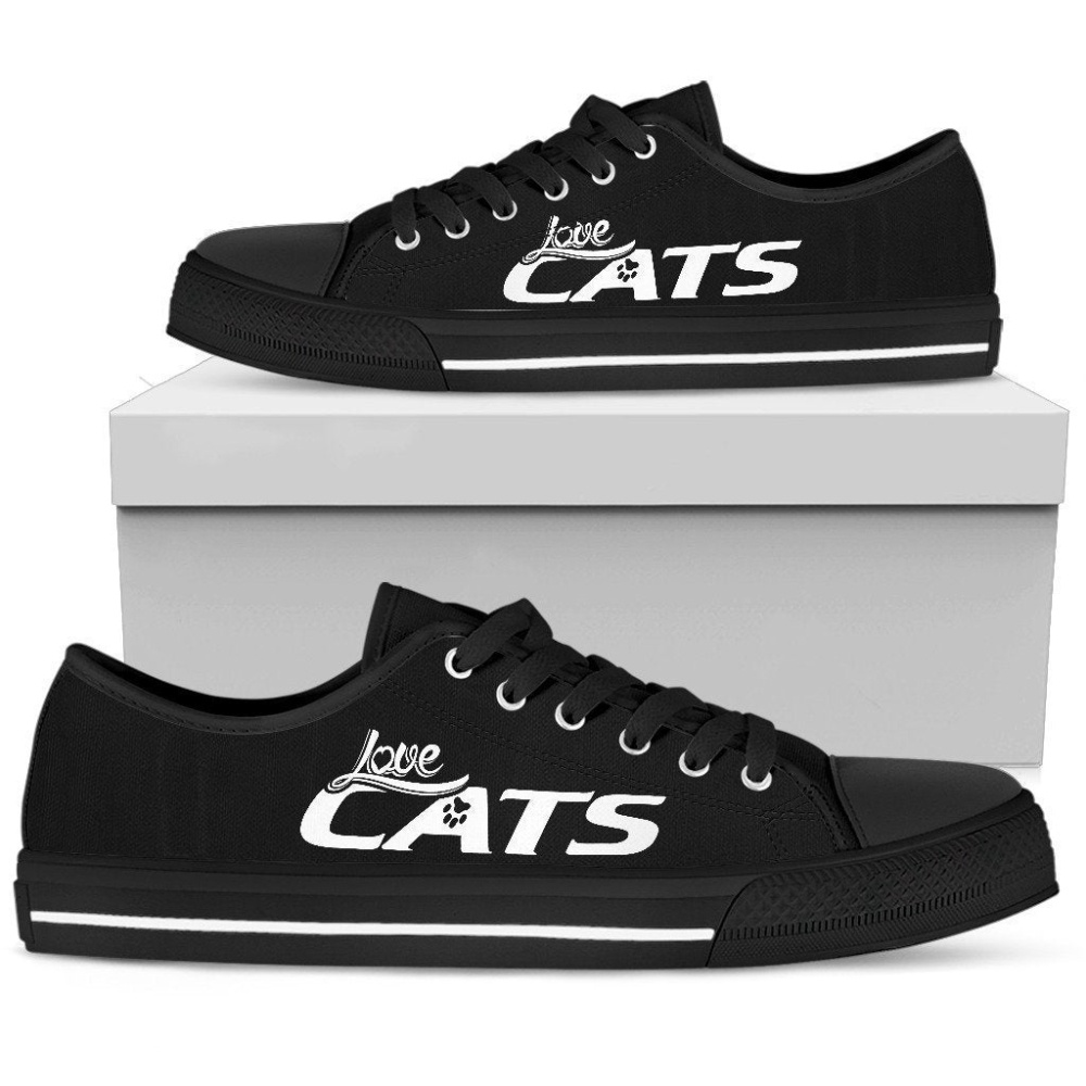 Love Cats Black Women’s Low Top Shoes, Low Top Sneakers, Low Top Designer Shoes Love Cats Black Women’s Low Top Shoes, Low Top Sneakers, Low Top Designer Shoes