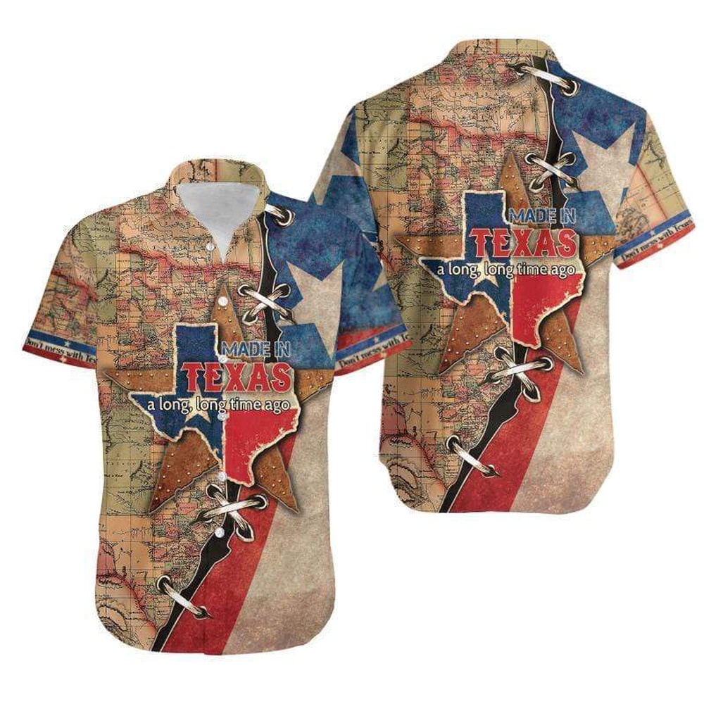 Maden Texas Long Time Ago Unisex Aloha Hawaiian Shirts, Texas Hawaii Shirt, Texas Shirt