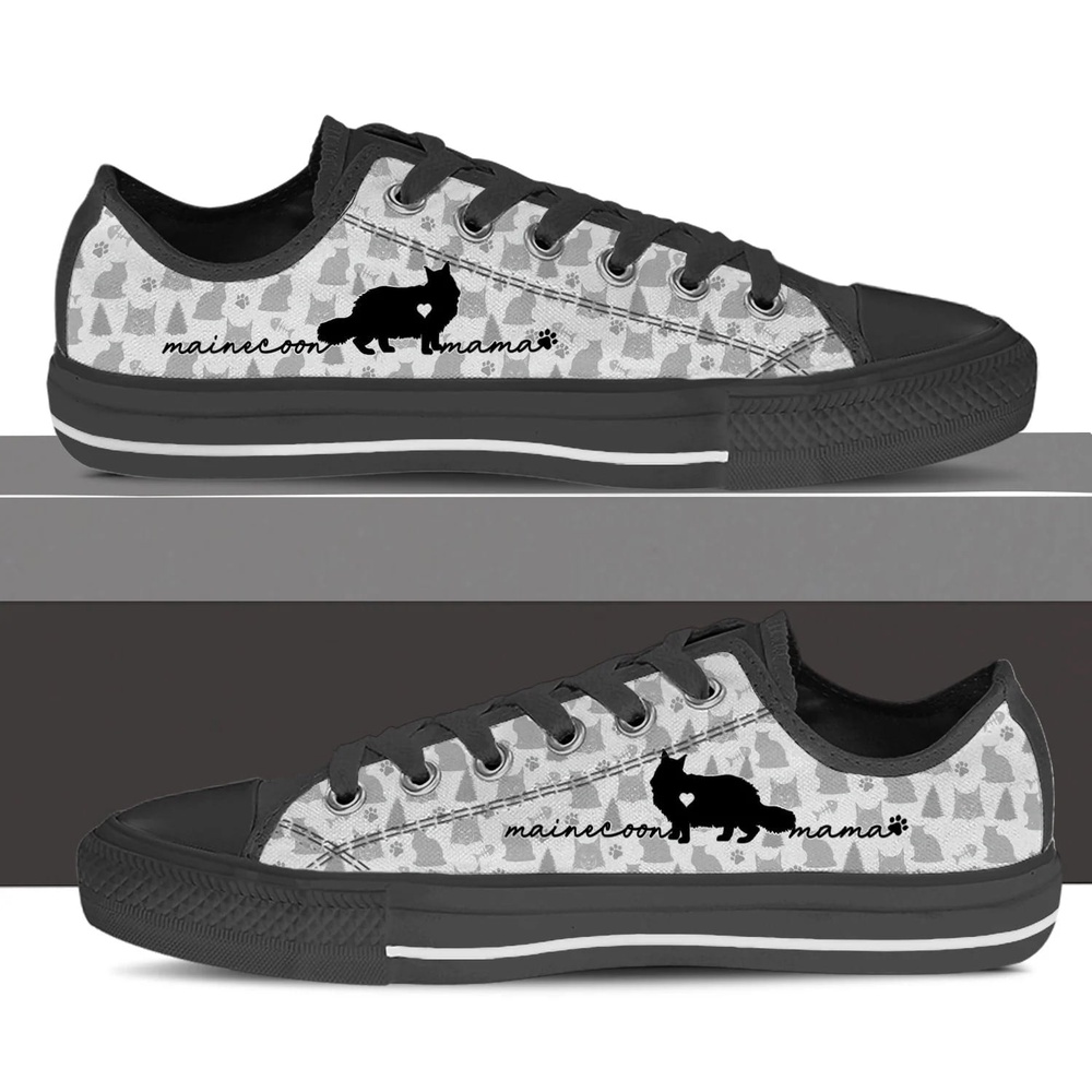 Maine Coon Cat Low Top Shoes, Cat Walking Shoes Men Women, Low Top Sneakers, Low Top Designer Shoes