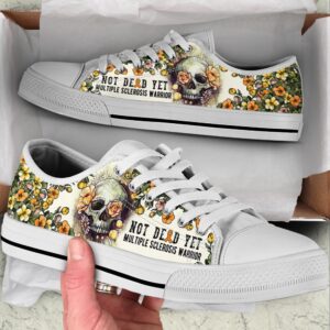 Multiple Sclerosis Shoes Rose Flowers Skull Low&hellip;
