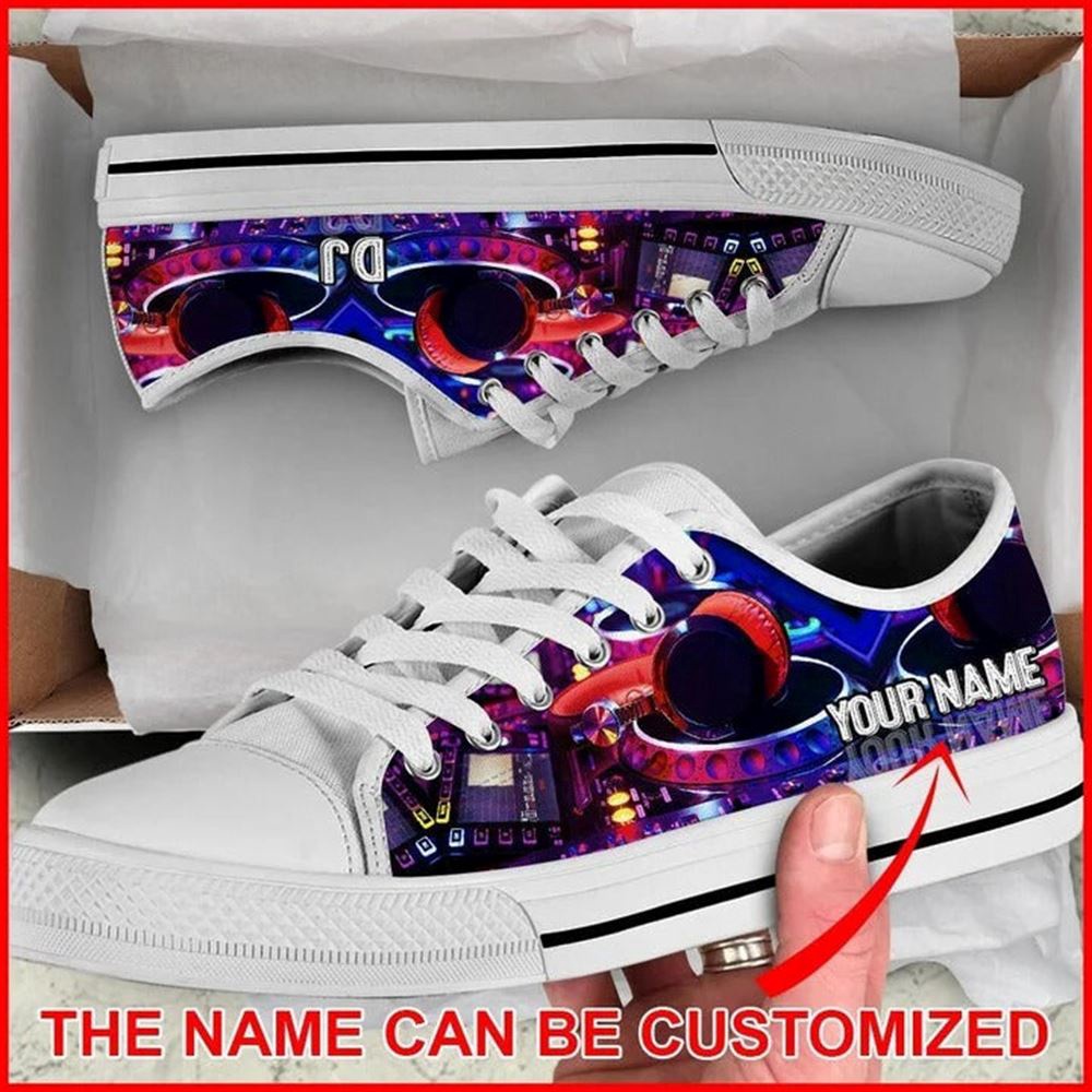 Music DJ Light Personalized Canvas Low Top Shoes, Low Top Designer Shoes, Low Top Sneakers