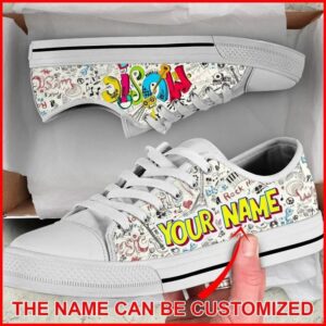 Music Is Life Personalized Canvas Low Top&hellip;