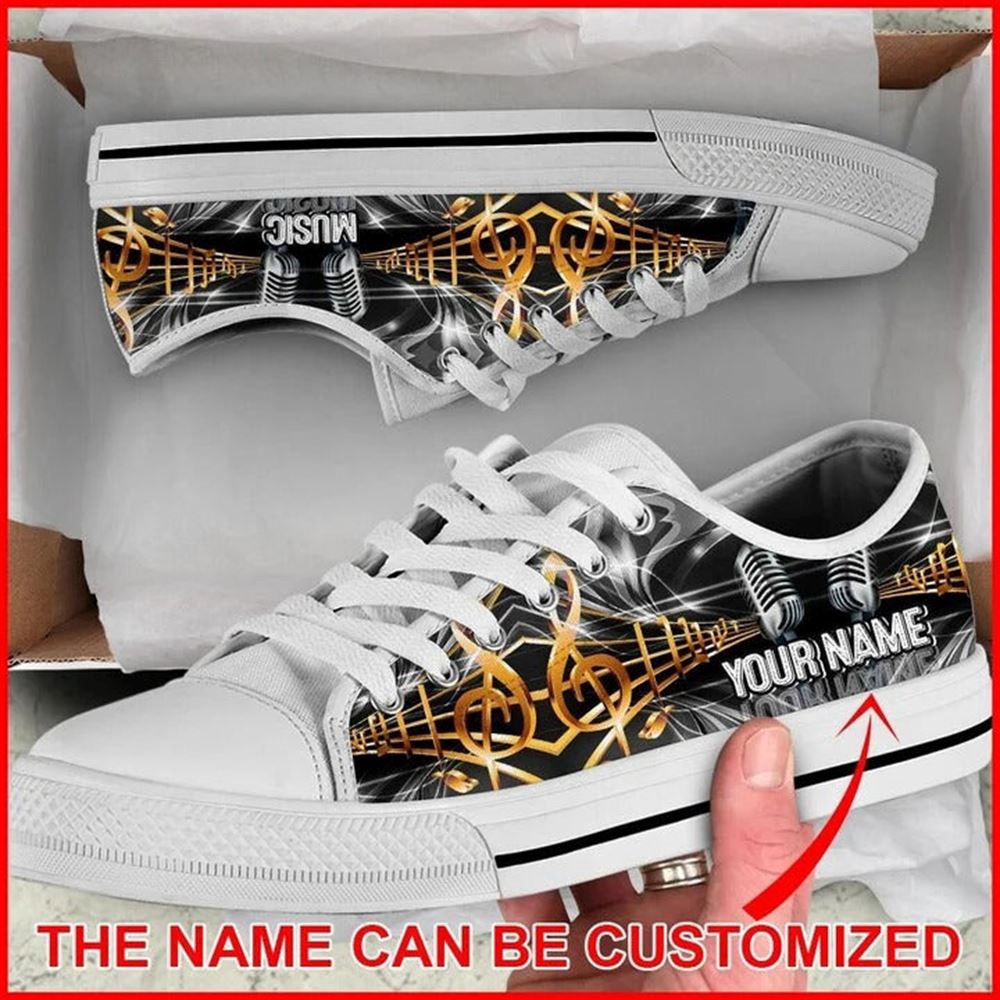Music Note Microphone Personalized Canvas Low Top Shoes, Low Top Designer Shoes, Low Top Sneakers Music Note Microphone Personalized Canvas Low Top Shoes, Low Top Designer Shoes, Low Top Sneakers