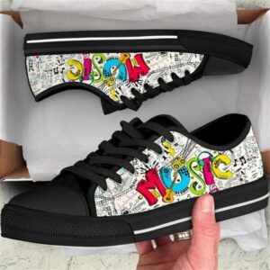 Music Street Funny Icon Canvas Low Top&hellip;