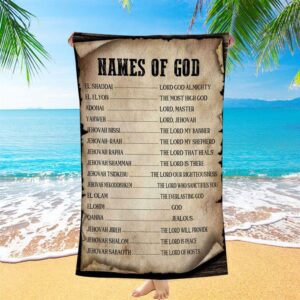 Names Of God Christian Beach Towel, Christian&hellip;