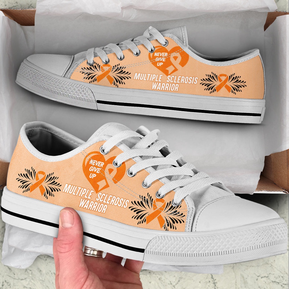 Never Give Up Multiple Sclerosis Shoes Warrior Low Top Shoes, Low Top Designer Shoes, Low Top Sneakers Never Give Up Multiple Sclerosis Shoes Warrior Low Top Shoes, Low Top Designer Shoes, Low Top Sneakers