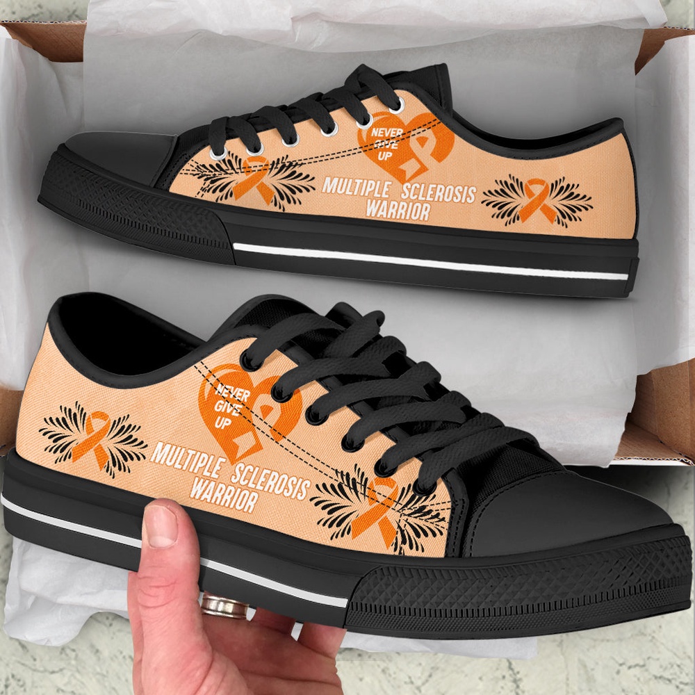 Never Give Up Multiple Sclerosis Shoes Warrior Low Top Shoes, Low Top Designer Shoes, Low Top Sneakers Never Give Up Multiple Sclerosis Shoes Warrior Low Top Shoes, Low Top Designer Shoes, Low Top Sneakers