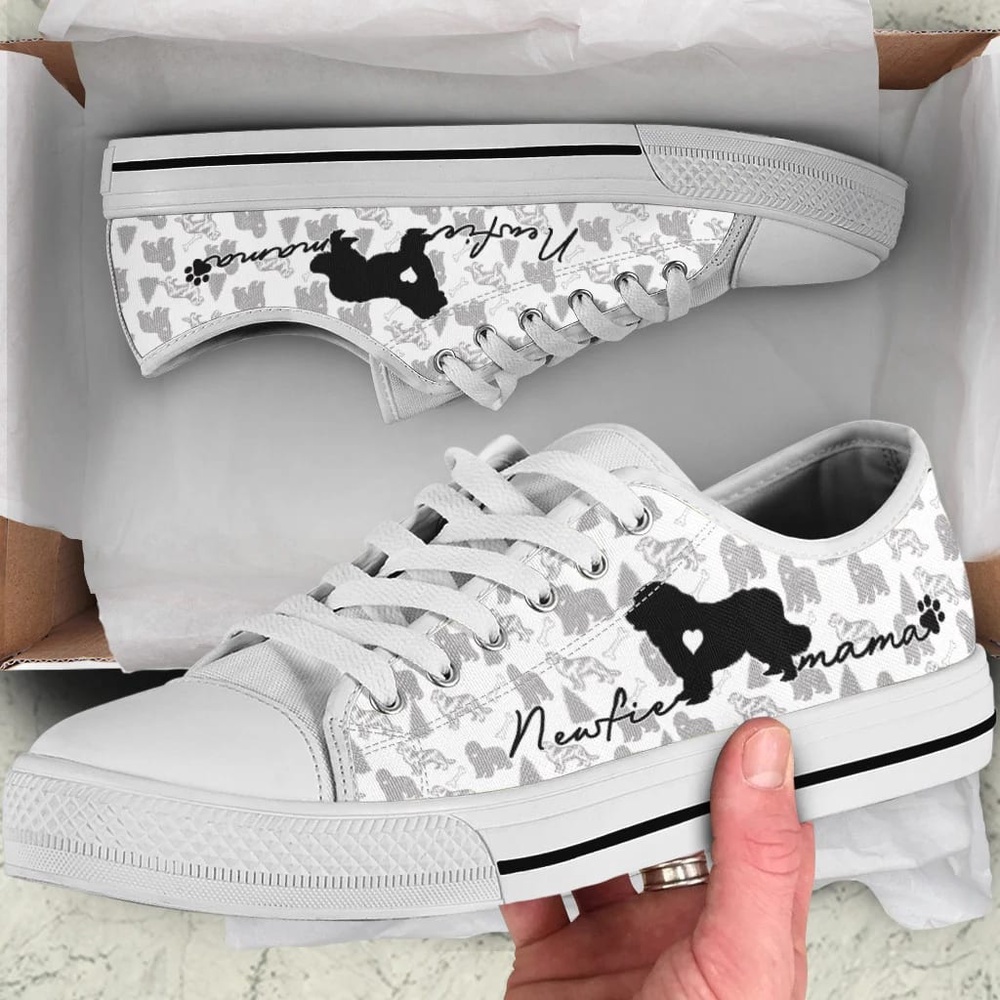 Newfoundland Low Top Shoes, Dog Memorial Gift, Designer Low Top Shoes, Low Top Sneakers