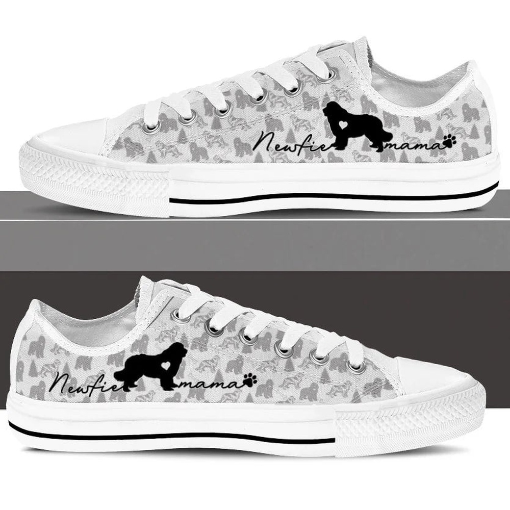 Newfoundland Low Top Shoes, Dog Memorial Gift, Designer Low Top Shoes, Low Top Sneakers