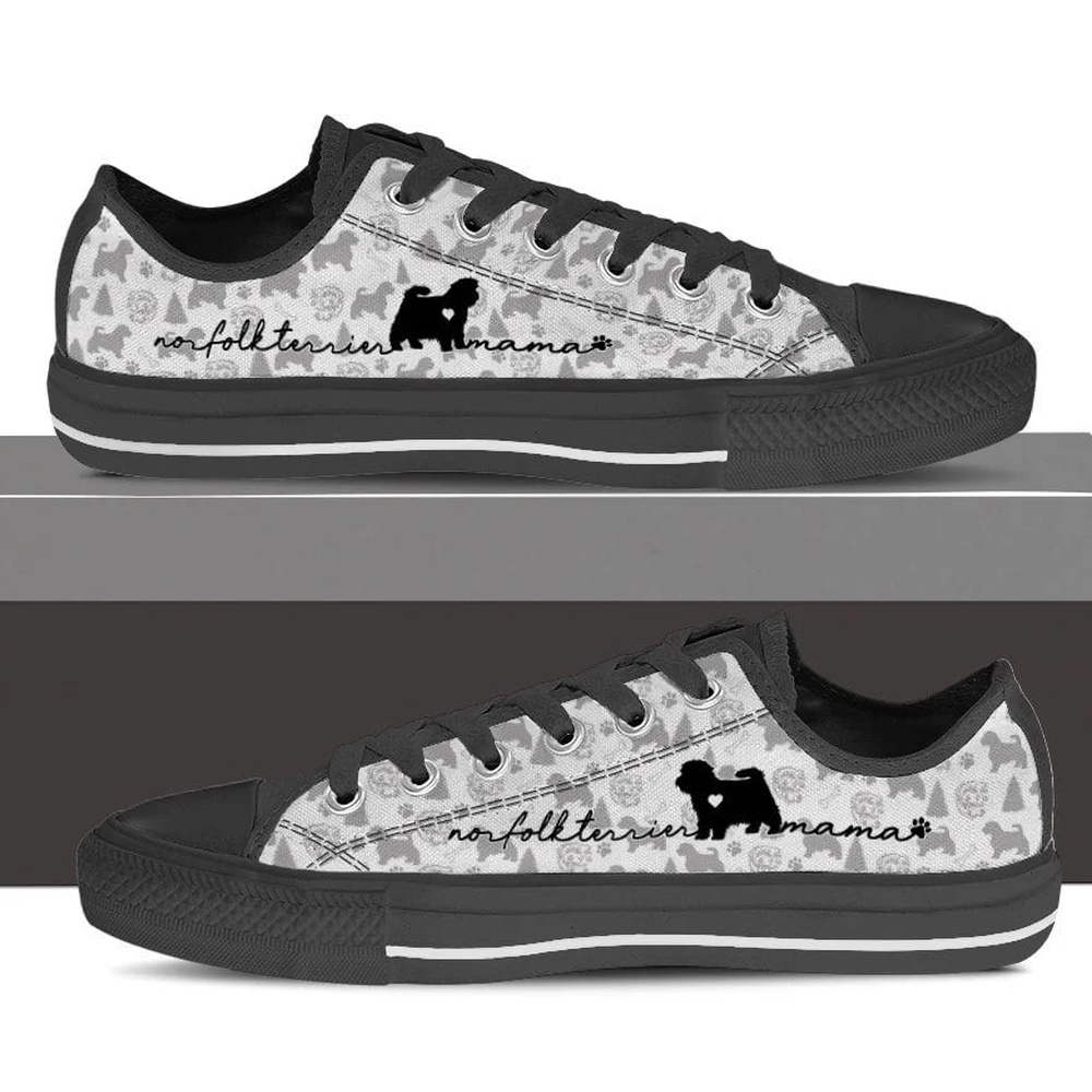 Norfolk Terrier Low Top Shoes, Dog Memorial Gift, Designer Low Top Shoes, Low Top Sneakers