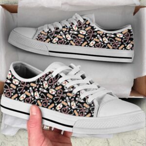 Nurse Patterns Black Low Top Shoes Canvas&hellip;