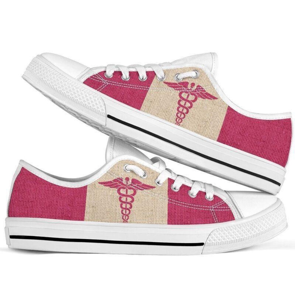 Nurse Pink Texture Low Top Shoes NM180305, Low Top Designer Shoes, Low Top Sneakers
