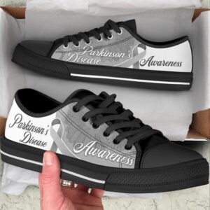 Parkinson’s Shoes Disease Awareness Ribbon Low Top&hellip;