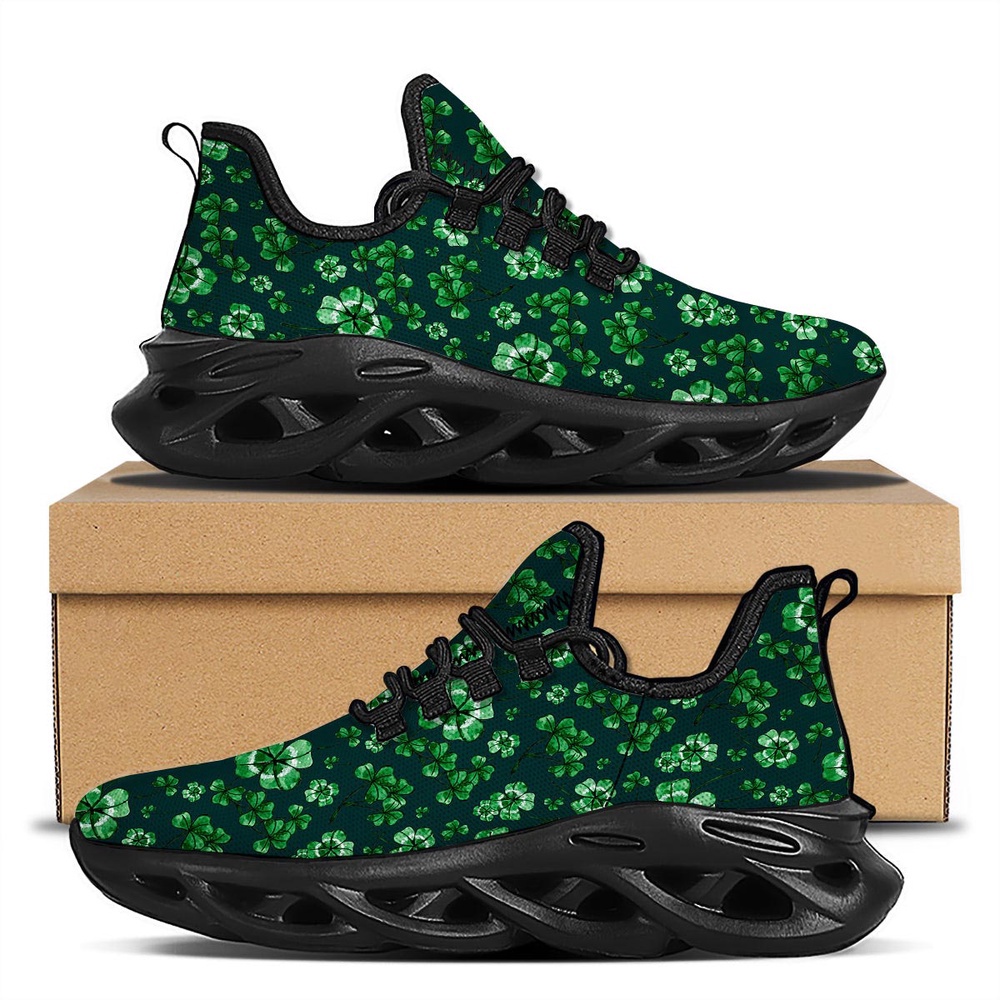 Patrick’s Day Watercolor Saint Print Pattern Black Running Shoes, Max Soul Sneakers, Max Soul Shoes