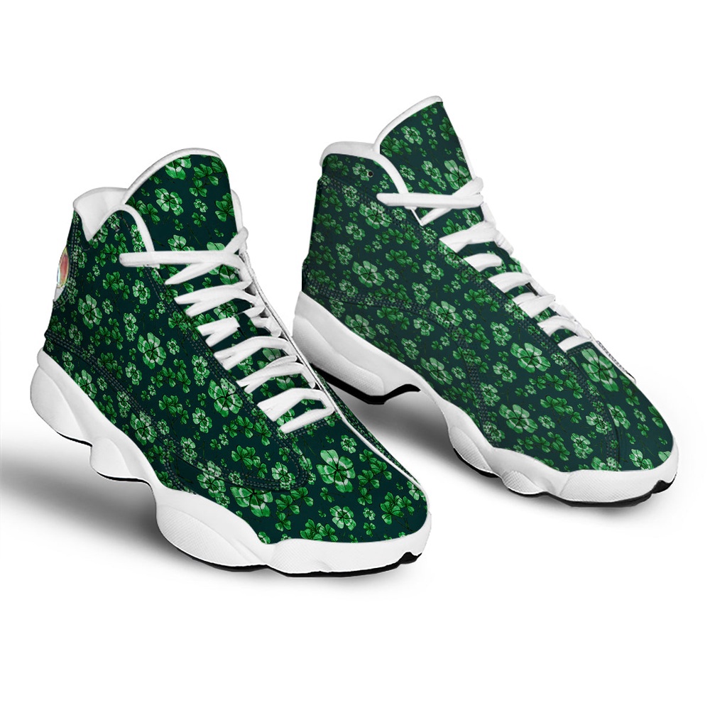 Patrick’s Day Watercolor Saint Print Pattern White Basketball Shoes, Basketball Shoes, Best Basketball Shoes 2024