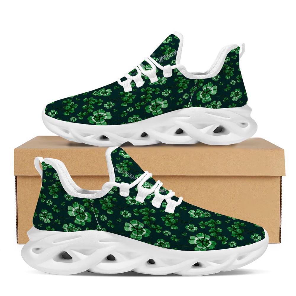 Patrick’s Day Watercolor Saint Print Pattern White Running Shoes, Max Soul Sneakers, Max Soul Shoes