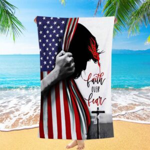 Patriotic Christian Faith Over Fear Jesus Face&hellip;