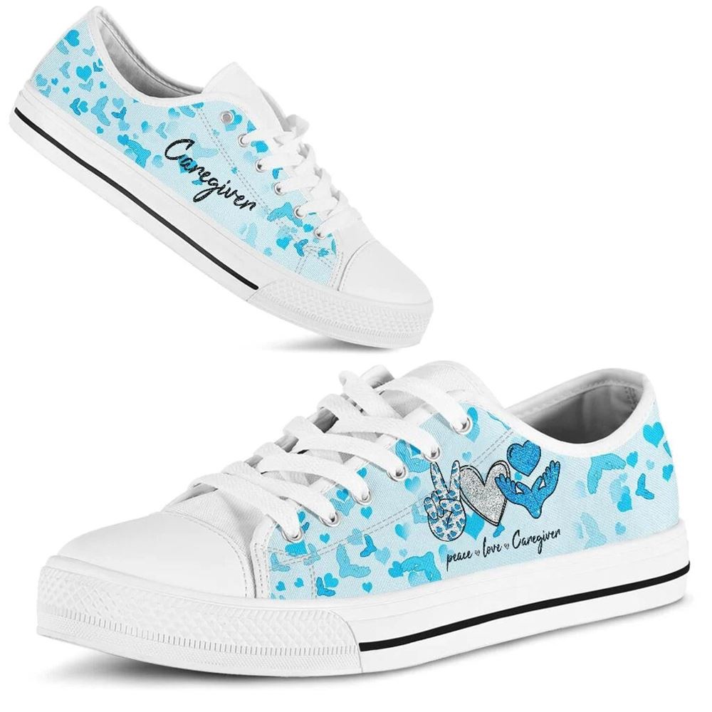Peace Love Caregiver Low Top Shoes, Low Top Designer Shoes, Low Top Sneakers