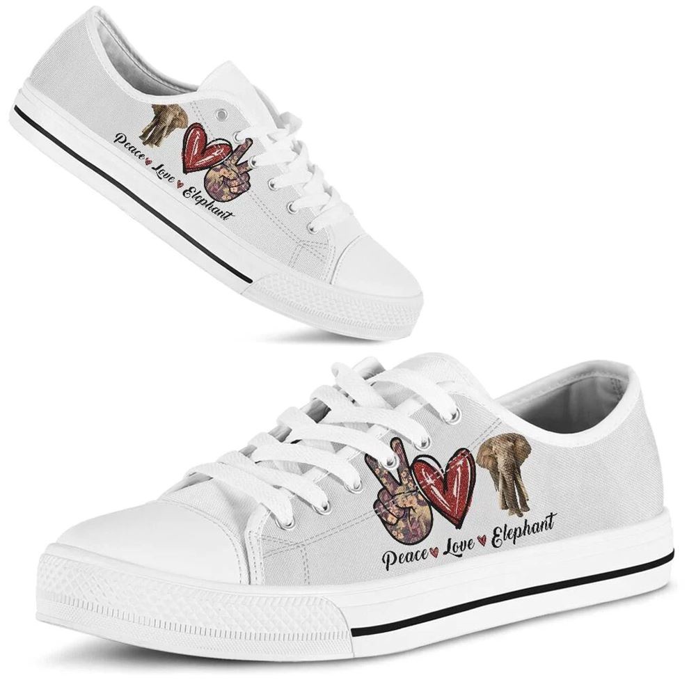 Peace Love Elephant Sign Low Top Shoes, Low Tops, Low Top Sneakers Peace Love Elephant Sign Low Top Shoes, Low Tops, Low Top Sneakers