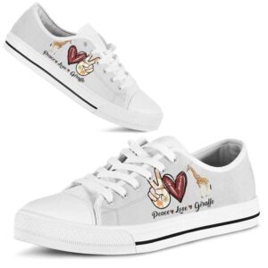 Peace Love Giraffe Sign Low Top Shoes Low Tops Low Top Sneakers 2 nyu17z.jpg