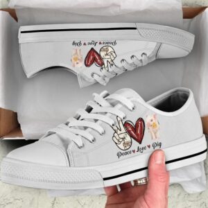 Peace Love Pig Sign Low Top Shoes,&hellip;