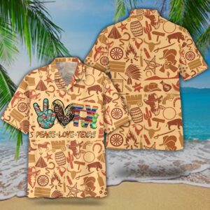 Peace Love Texas Hawaiian Shirt, Texas Hawaii&hellip;