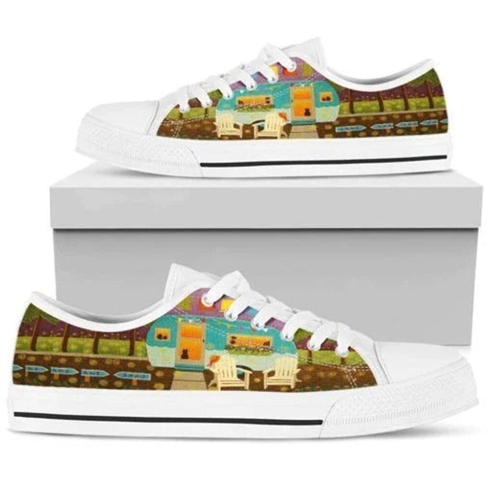 Peaceful Camping Night Low Top Shoes, Low Top Designer Shoes, Low Top Sneakers Peaceful Camping Night Low Top Shoes, Low Top Designer Shoes, Low Top Sneakers
