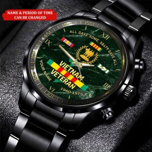 Personalized Name And Time Vietnam Veteran Black&hellip;