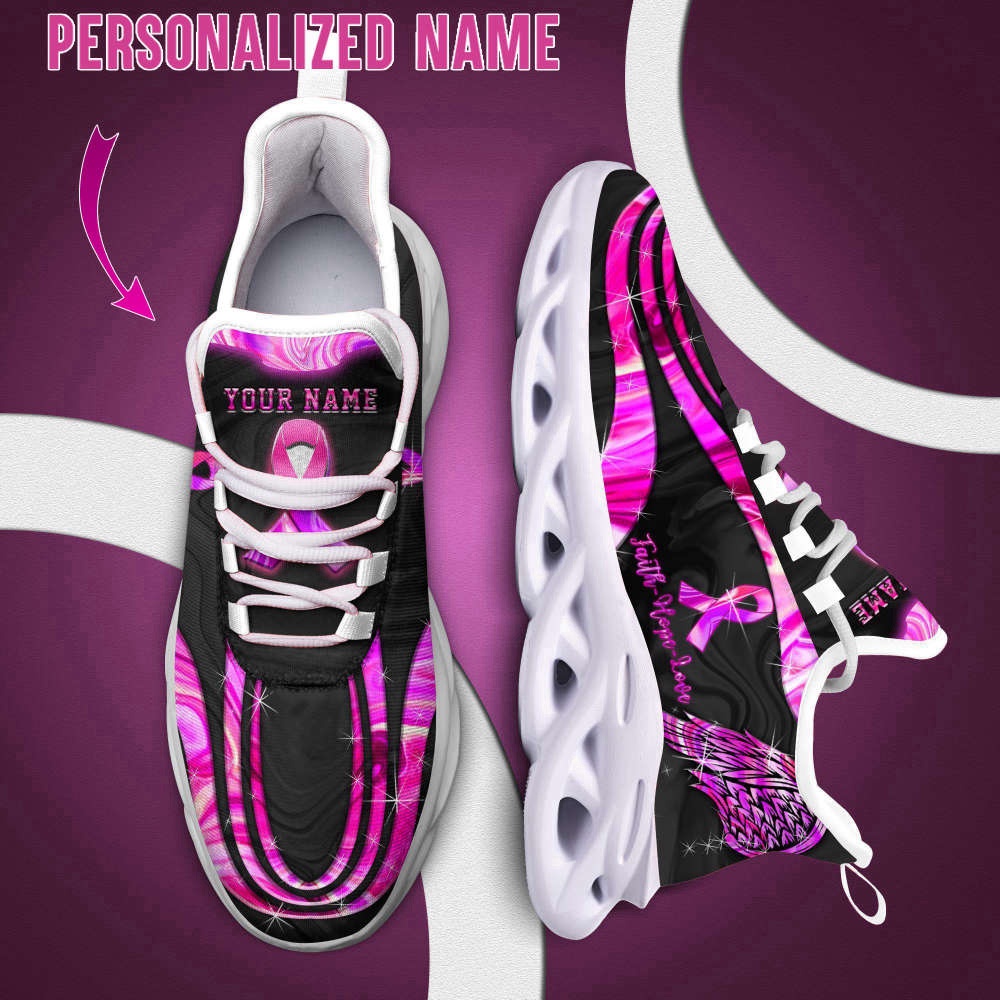 Personalized Name Breast Cancer Awareness Max Shoess, Max Soul Sneakers, Max Soul Shoes