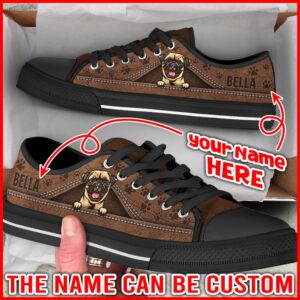 Personalized Pug Dog Lover Shoes Peeking Low Top Sneaker Designer Low Top Shoes Low Top Sneakers 2 xkxp71.jpg