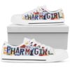 Pharmacist Pattern SK Low Top Canvas Sneakers, Low Top Designer Shoes, Low Top Sneakers
