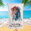 Philippians 413 I Can Do All Things Through Christ Butterfly Beach Towel, Christian Beach Towel, Beach Towel