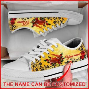 Piano Rose Vines Personalized Canvas Low Top&hellip;