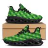Plaid Saint Patrick’s Day Print Pattern White Running Shoes, Max Soul Sneakers, Max Soul Shoes