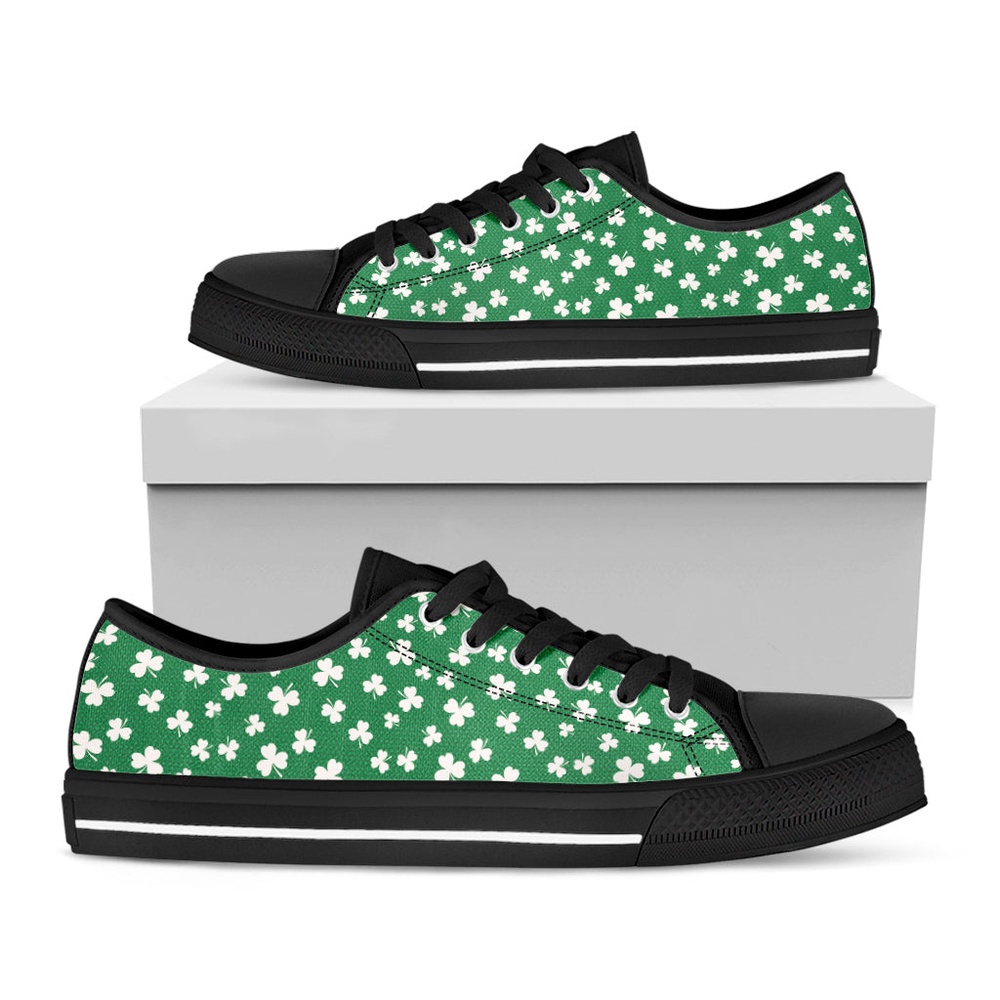 Polka Dot Irish St. Patrick’s Day Print Black Low Top Shoes, Low Top Designer Shoes, Low Top Sneakers