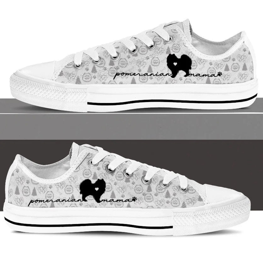 Pomeranian Low Top Shoes, Dog Memorial Gift, Designer Low Top Shoes, Low Top Sneakers