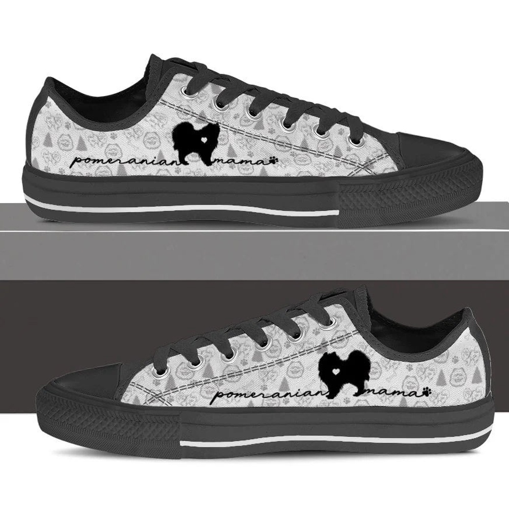 Pomeranian Low Top Shoes, Dog Memorial Gift, Designer Low Top Shoes, Low Top Sneakers