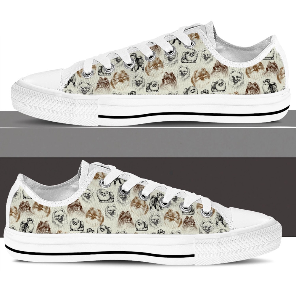 Pomeranian Low Top Shoes, Sneaker For Dog Walking, Designer Low Top Shoes, Low Top Sneakers