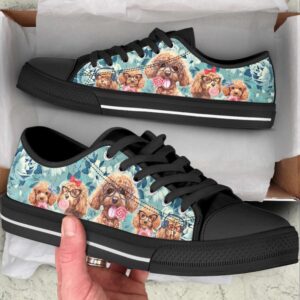 Poodle Dog Flowers Pattern Low Top Shoes&hellip;