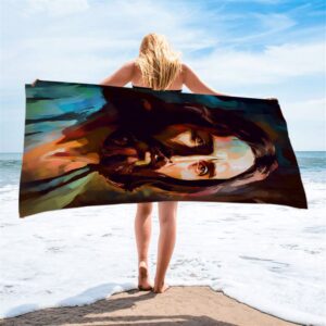 Portrait Of Jesus Beach Towel, Christian Beach&hellip;