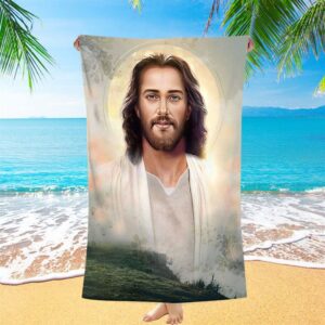 Portrait Of Jesus Beach Towel Pictures Prints,&hellip;