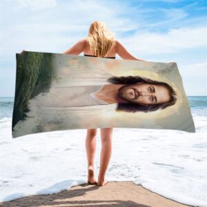 Portrait Of Jesus Beach Towel Pictures Prints,&hellip;