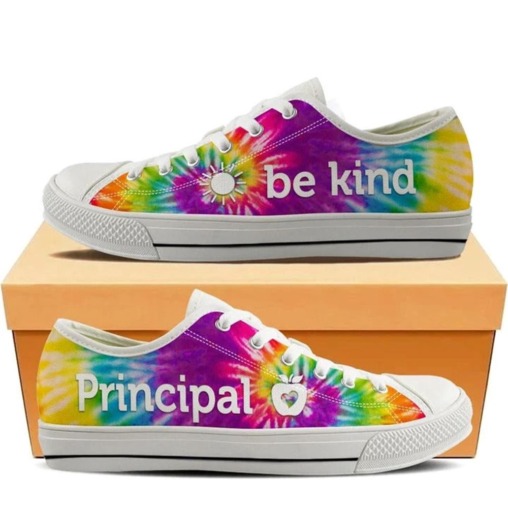 Principal Bekind Tie Dye Canvas Low Top Shoes, Low Top Designer Shoes, Low Top Sneakers
