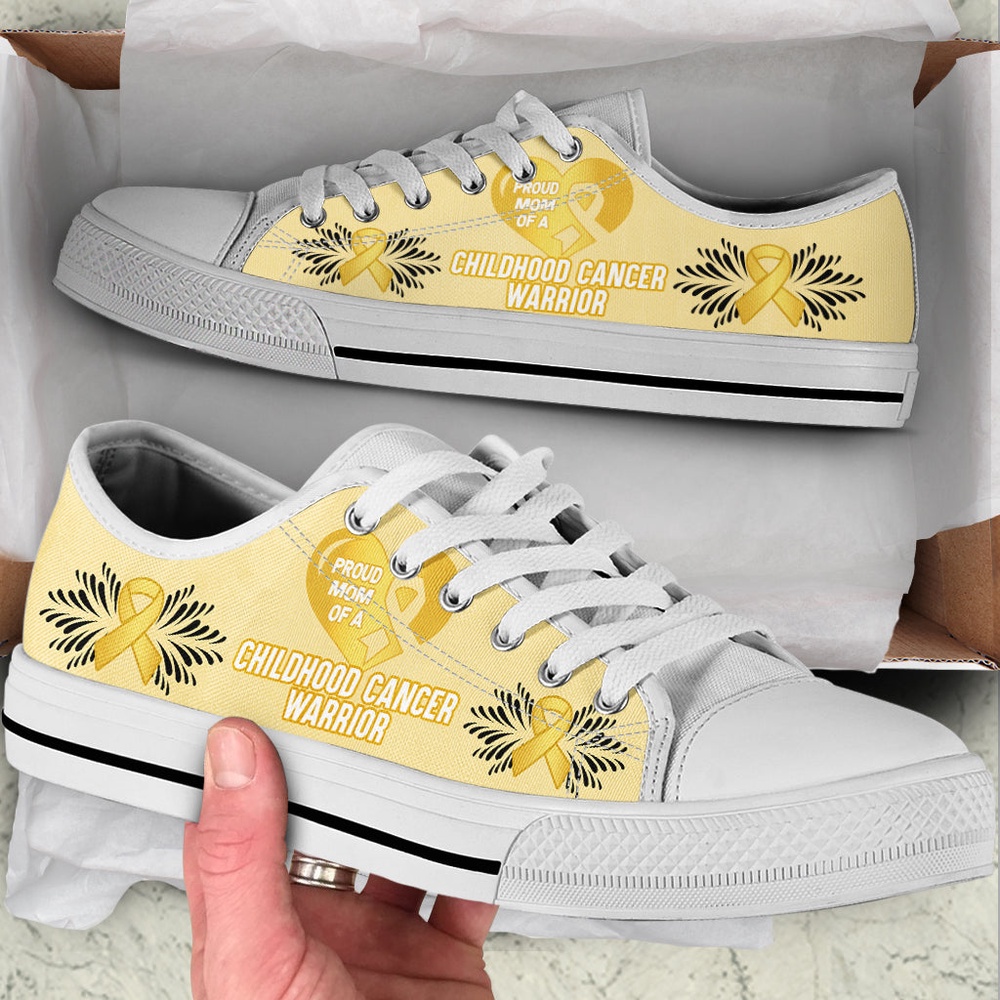 Proud Mom Of Childhood Cancer Warrior Low Top Shoes, Low Top Designer Shoes, Low Top Sneakers