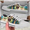 Pug Dog Mandala Pink Canvas Low Top Shoes, Low Top Shoes Mens, Women, Designer Low Top Shoes, Low Top Sneakers